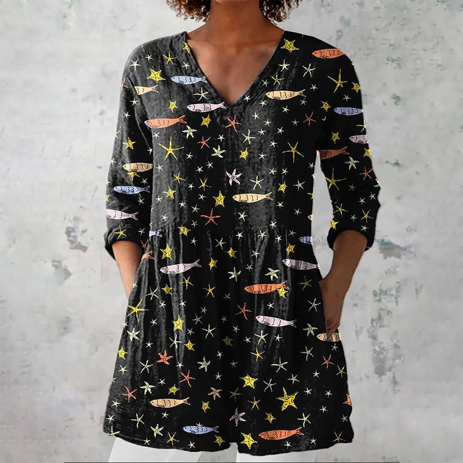 2025 Women Cotton Linen Boho Tops Casual Floral Graphic V Neck Blouses Vintage Long Sleeve Shirt Vacation Tunics