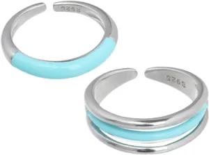 2Pcs Aesthetic Adjustable Rings for Women Unique Open Design Chic Fashion Jewelry Birthdays and Special Occasions
