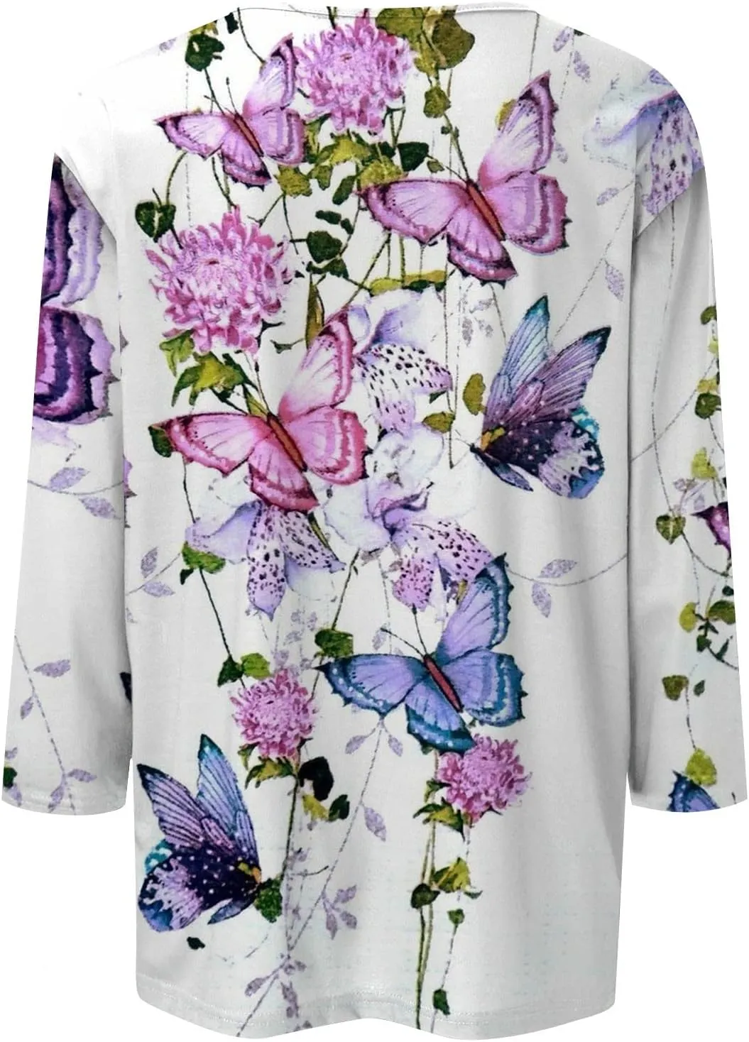 3/4 Sleeve Tops for Women Work Tops Summer Tie Dye Shirt Casual Shirt Button Down Crewneck Tops Trendy Plus Size