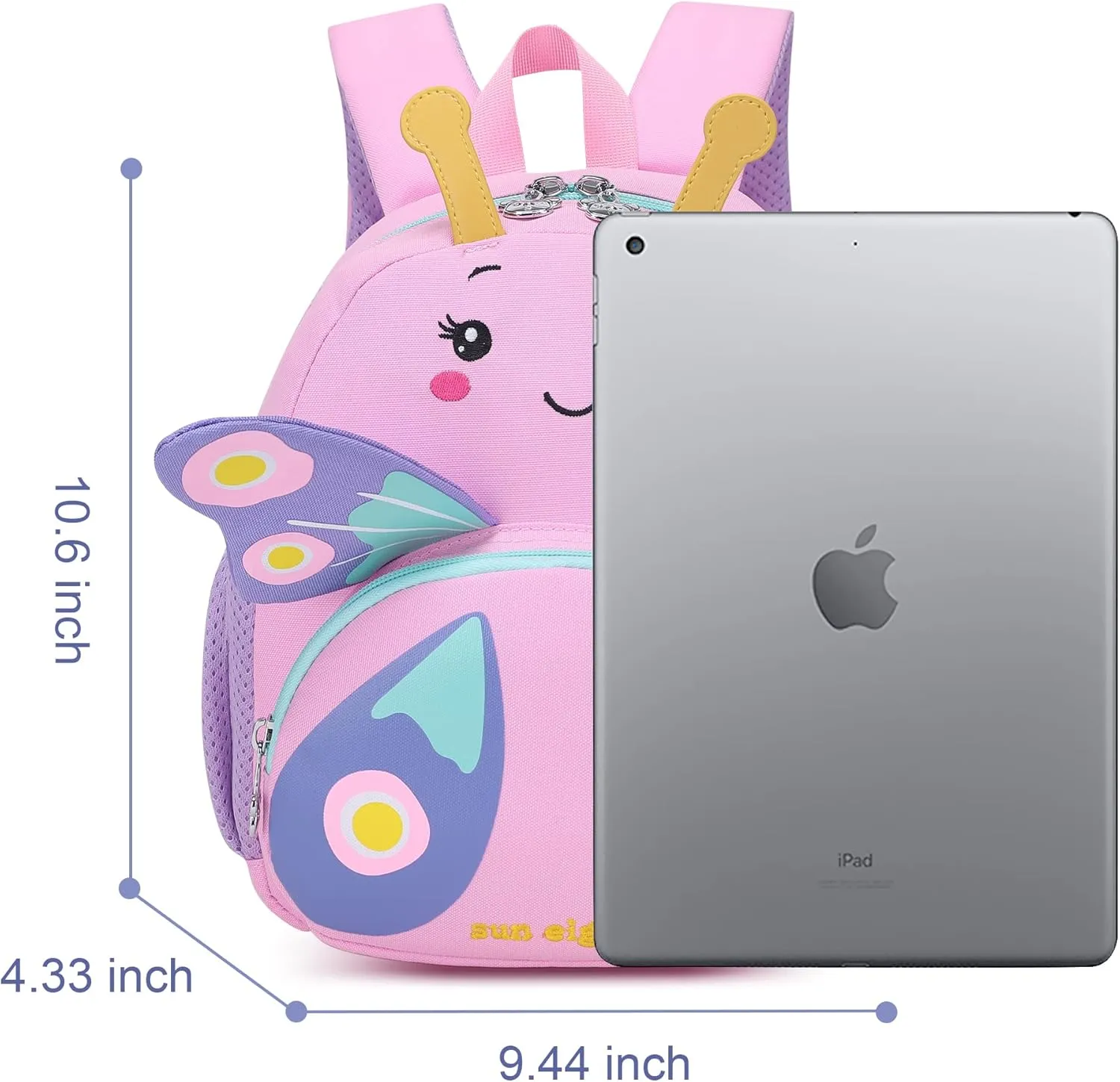 3D Butterfly Toddler Backpack - Cute Animal Cartoon Mini Travel Bag for Girls 1-5 Years,Waterproof Kids Preschool Backpack with Personalized Design (Butterfly Style)
