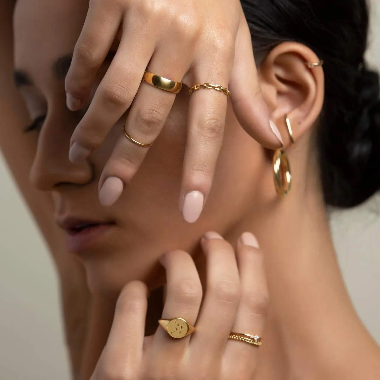 3PCS Gold Stacking Rings Set for Women 14K Gold Plated Stackable Rings Simple Midi Thumb Finger Ring Size 5/6/7/8/9/10 Jewelry Gifts for Women
