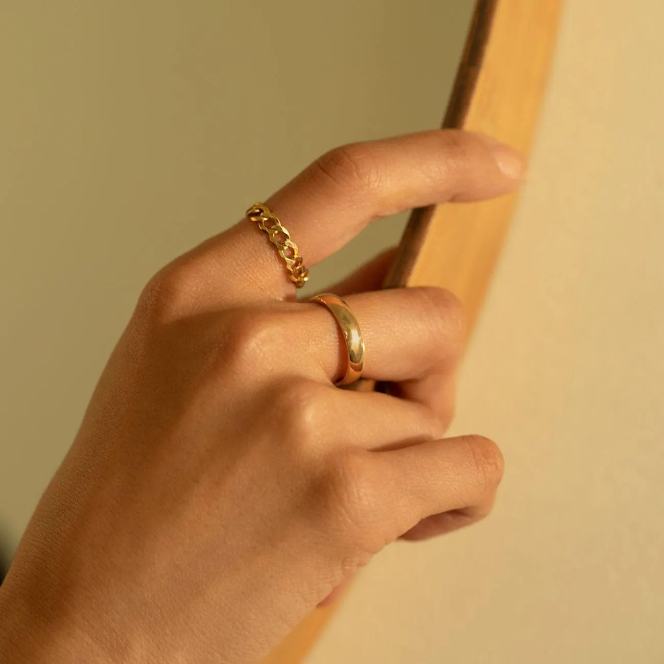3PCS Gold Stacking Rings Set for Women 14K Gold Plated Stackable Rings Simple Midi Thumb Finger Ring Size 5/6/7/8/9/10 Jewelry Gifts for Women