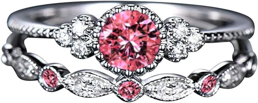 925 Silver Ring Band Cubic Zirconia CZ Stackable Rings Anniversary Wedding Bridal Ring Set Wedding Rings for Women