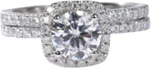 925 Sterling Silver Bridal Rings Sets,White Gold Plated Cubic Zirconia Engagement Wedding Band for Women Promise Ring for Her