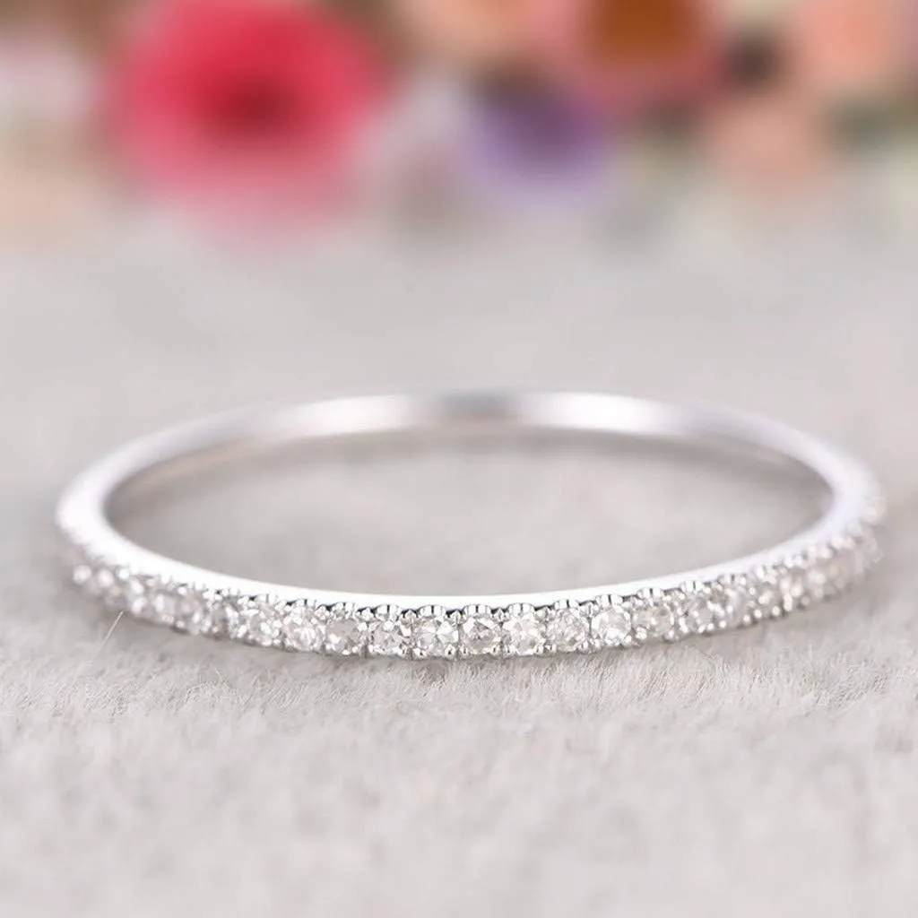 925 Sterling Silver Eternity Ring for Women,Gold Plated Engagement Wedding Bands Stackable Cubic Zirconia Statement Rings