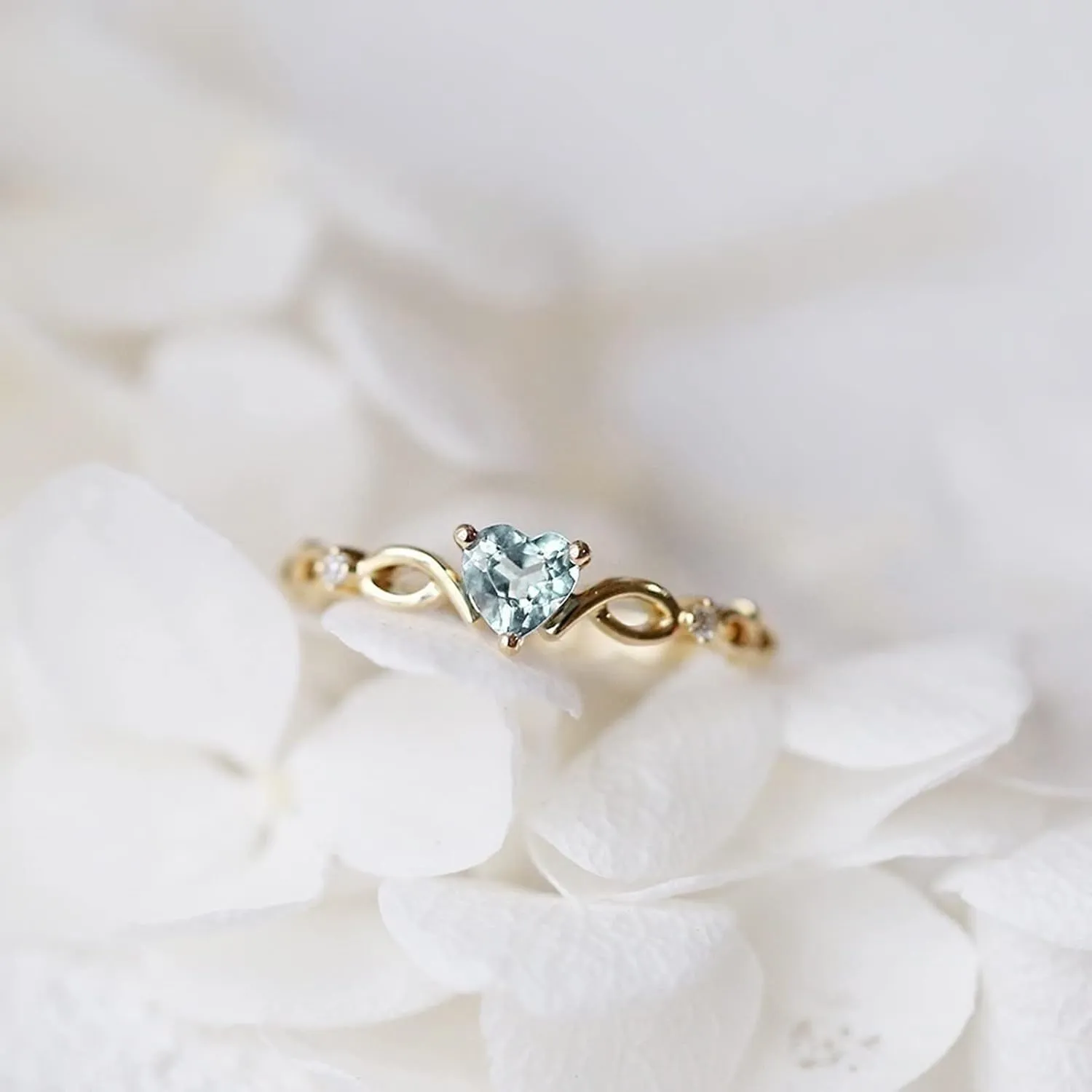 925 Sterling Silver Promise Ring Gold Plated Cubic Zirconia Stackable Engagement Wedding Bands Valentine's Day Gift for Women
