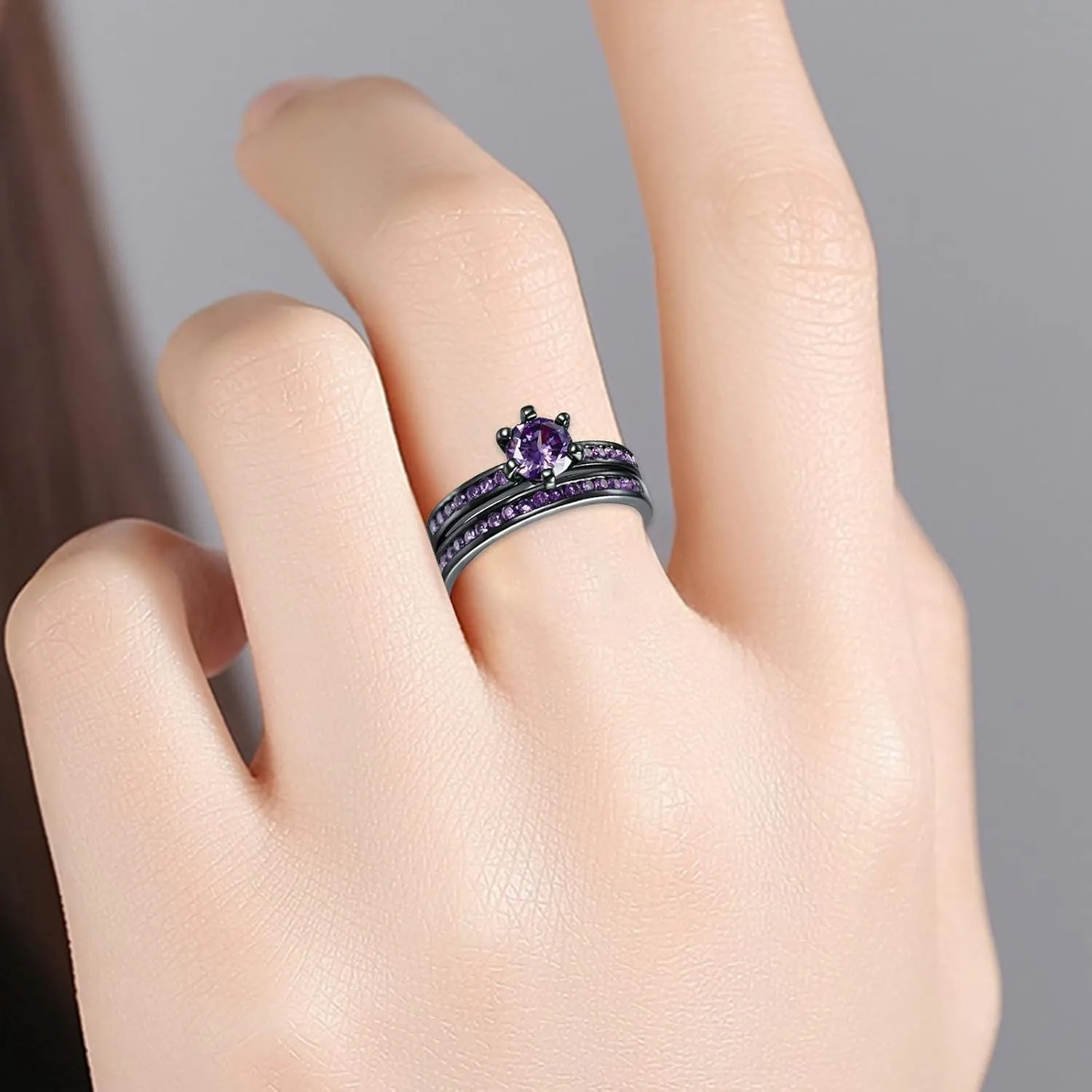 925 Sterling Silver Simple Wedding Bands for Women,Stackable Promise Ring for Her Wedding Engagement Rings Set for Couple