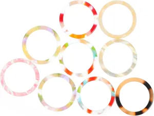 9Pcs Vintage Acetate Finger Rings Simple Round Rings for Women Unique Stackable Knuckle Jewelry for Daily Wear and Decor