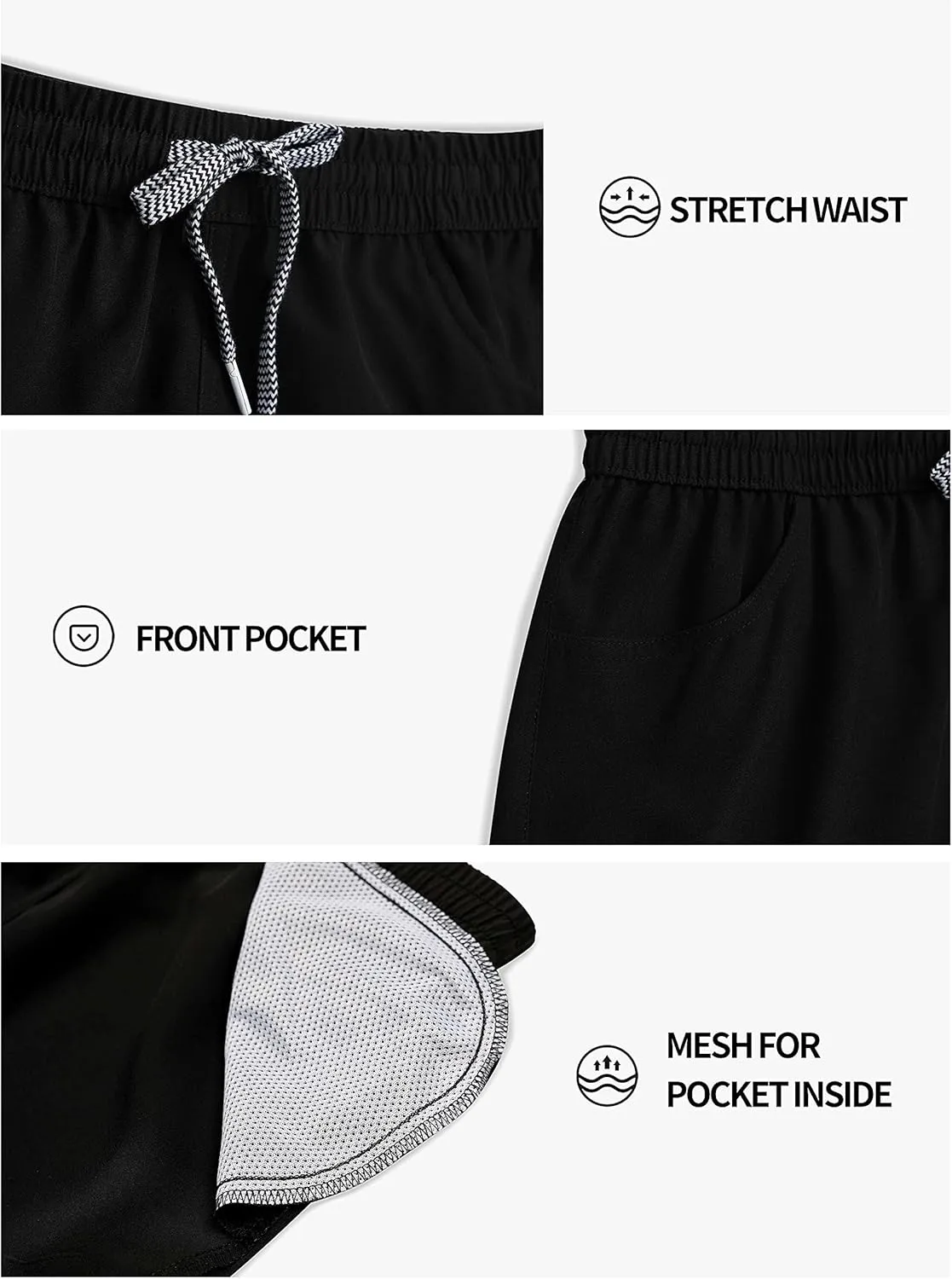Actleis Womens Swim Shorts UPF50  Board Shorts Quick Dry Beach Shorts Drawstring Sports Summer Bottom