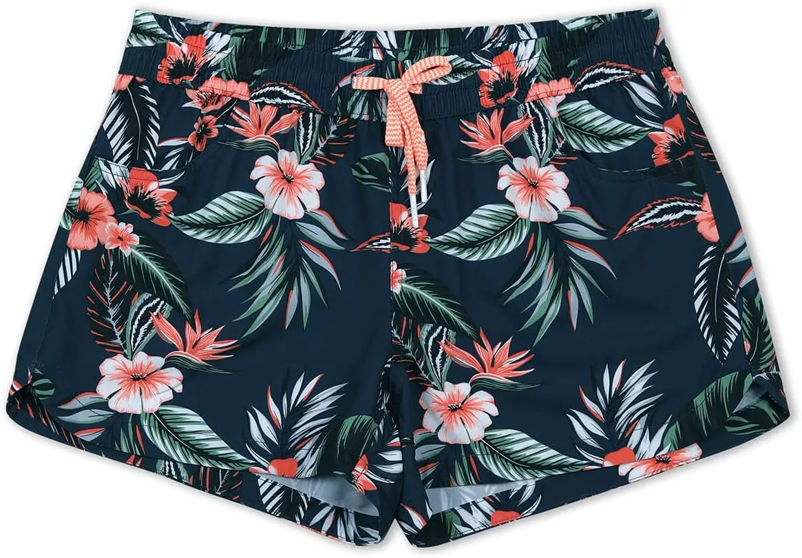 Actleis Womens Swim Shorts UPF50  Board Shorts Quick Dry Beach Shorts Drawstring Sports Summer Bottom