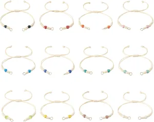 Adjustable Slider Bracelets Colorful Half Finished Bracelets Adjustable Beaded Bracelets DIY Friendship Bracelets for Women Jewelry Making Gifts Supplies