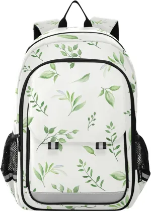 ALAZA Green Leaf Tropical Plant Laptop Backpack Purse for Women Men School Bag 17 Inch Bookbag Student Boys Girls Travel Casual Daypack