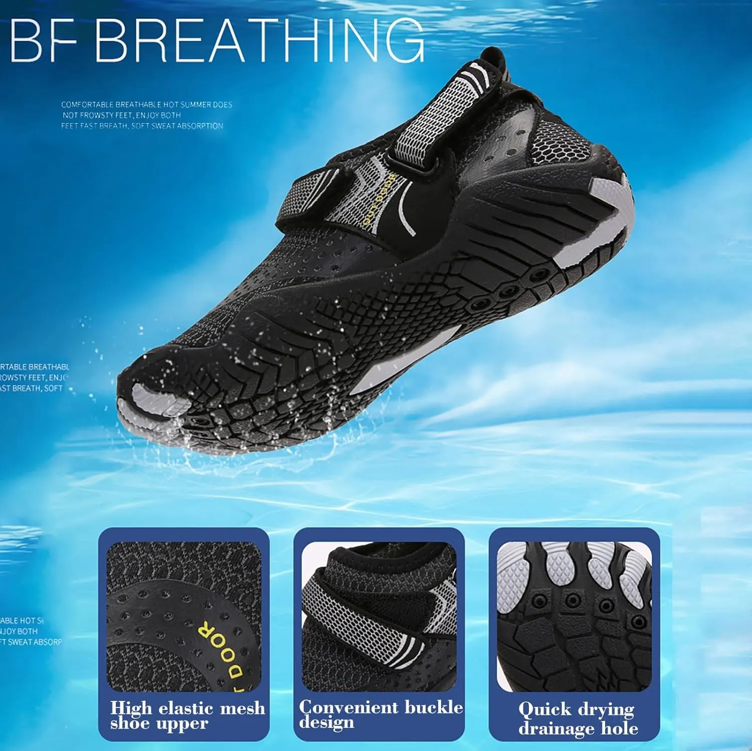 Aqua Water Shoes Quick Dry Barefoot Swim Beach Pool Surf Hiking Kayaking Diving Yoga Outdoor Sport Shoes for Men Women Lightweight