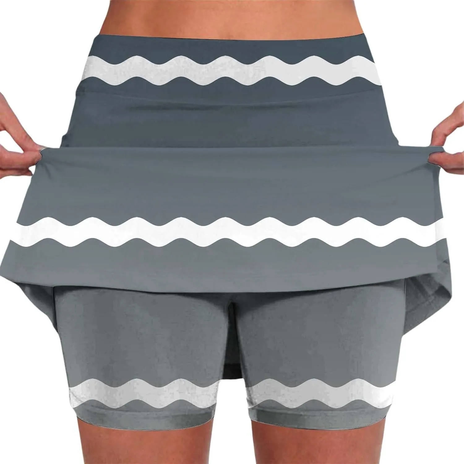 Athletic Skorts for Women High Waist Tummy Control Tennis Skirts with Shorts Summer Sports Workout Yoga Mini Skirts