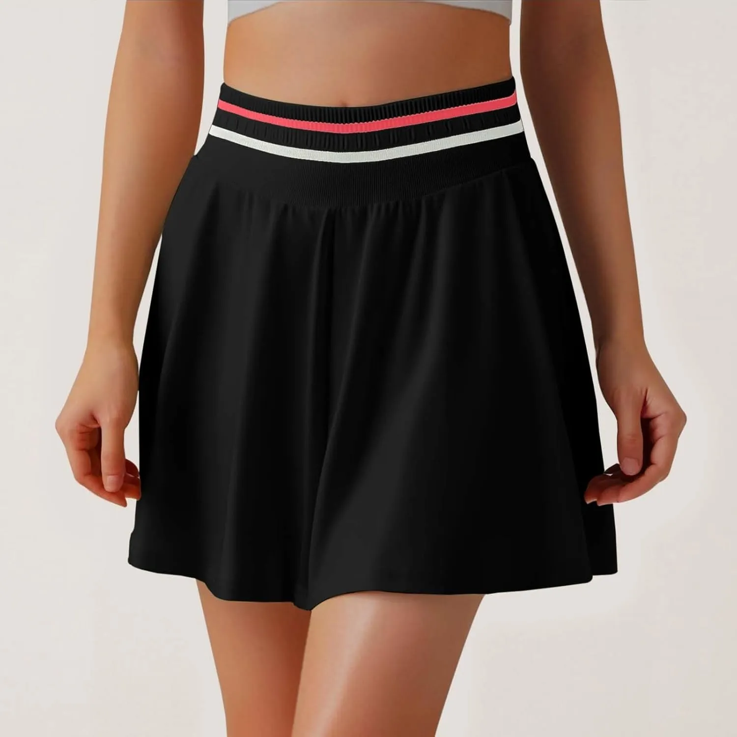 Athletic Skorts for Women High Waisted A Liner Casual Ruched Skorts Flowy Breathable Lightweight Summer Trendy Skirts