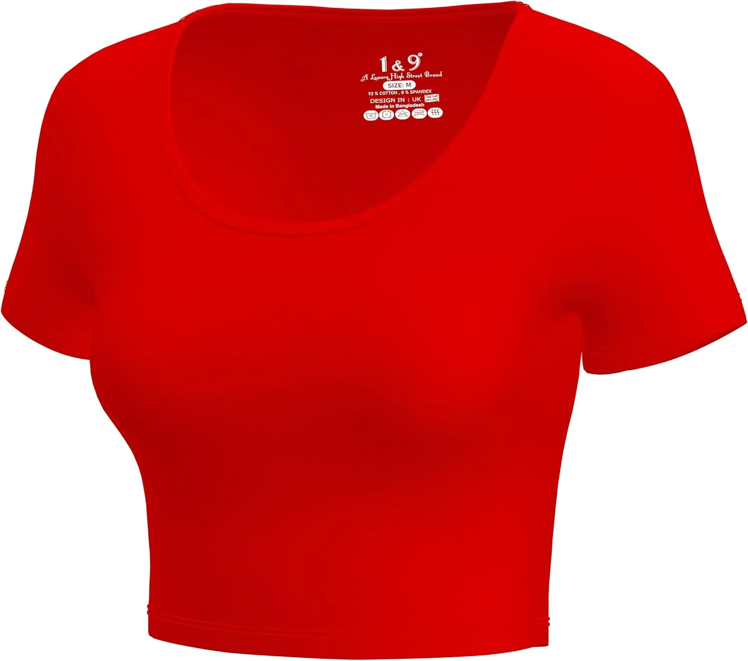 Basic Crop Tops for Women Short Sleeve T-Shirts Scoop Neck Cropped Shirts Women's Crop Top Cute Summer Tops Slim Fit Tees