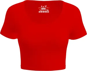 Basic Crop Tops for Women Short Sleeve T-Shirts Scoop Neck Cropped Shirts Women's Crop Top Cute Summer Tops Slim Fit Tees