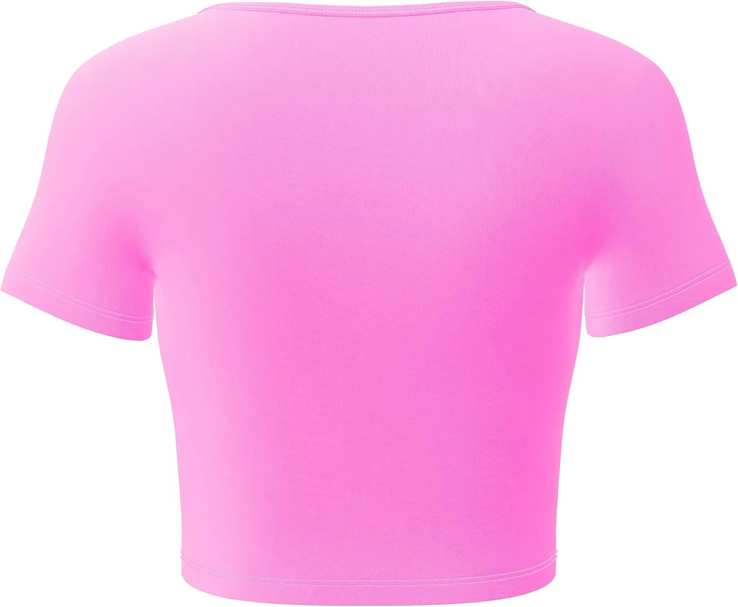 Basic Crop Tops for Women Short Sleeve T-Shirts Scoop Neck Cropped Shirts Women's Crop Top Cute Summer Tops Slim Fit Tees