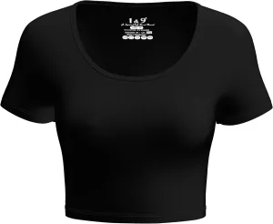 Basic Crop Tops for Women Short Sleeve T-Shirts Scoop Neck Cropped Shirts Women's Crop Top Cute Summer Tops Slim Fit Tees