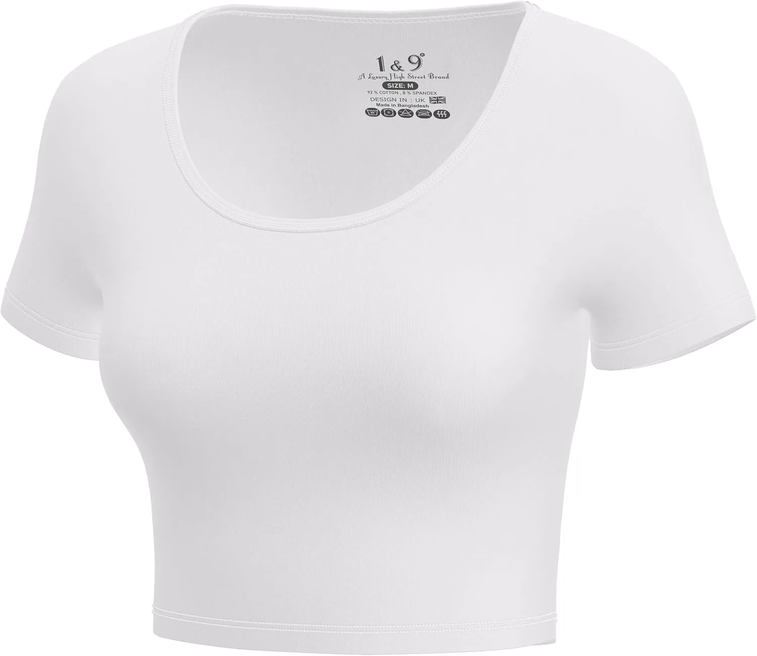 Basic Crop Tops for Women Short Sleeve T-Shirts Scoop Neck Cropped Shirts Women's Crop Top Cute Summer Tops Slim Fit Tees