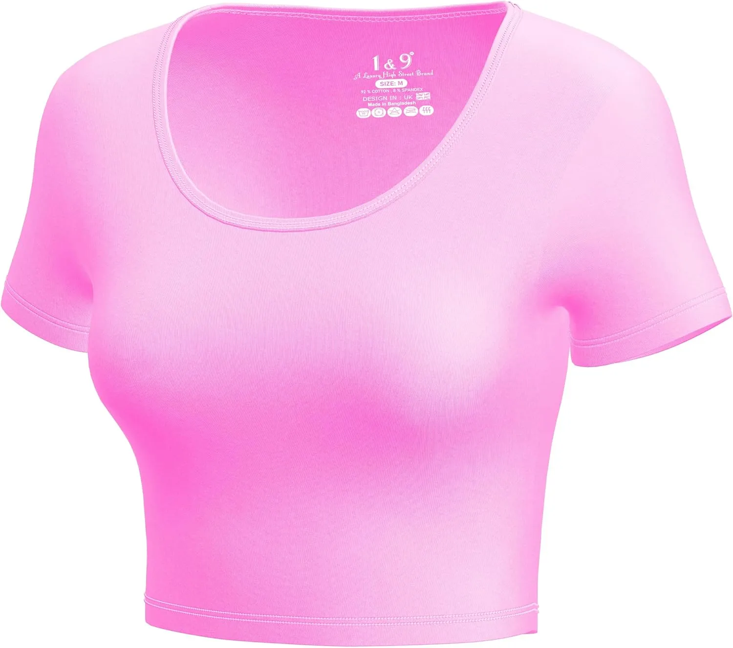Basic Crop Tops for Women Short Sleeve T-Shirts Scoop Neck Cropped Shirts Women's Crop Top Cute Summer Tops Slim Fit Tees