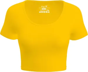 Basic Crop Tops for Women Short Sleeve T-Shirts Scoop Neck Cropped Shirts Women's Crop Top Cute Summer Tops Slim Fit Tees