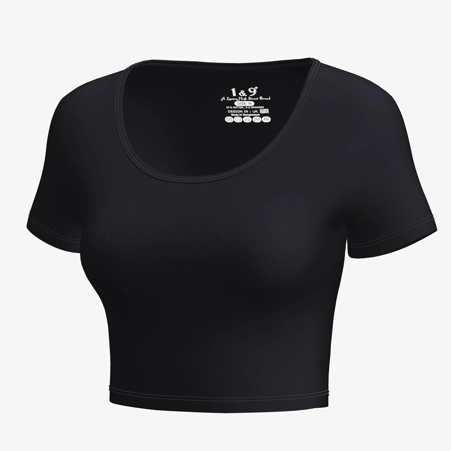 Basic Crop Tops for Women Short Sleeve T-Shirts Scoop Neck Cropped Shirts Women's Crop Top Cute Summer Tops Slim Fit Tees