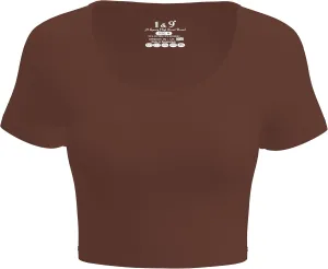 Basic Crop Tops for Women Short Sleeve T-Shirts Scoop Neck Cropped Shirts Women's Crop Top Cute Summer Tops Slim Fit Tees