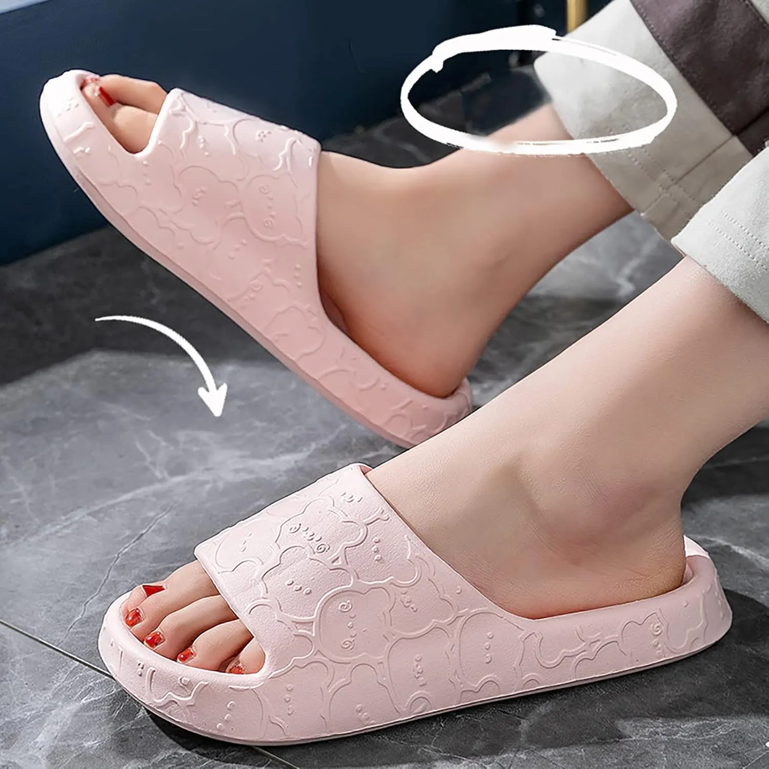 Bathroom Slippers Men Shower Shoes Women Mens Slippers Womens Slides Travel Ultra Comfort Indoor