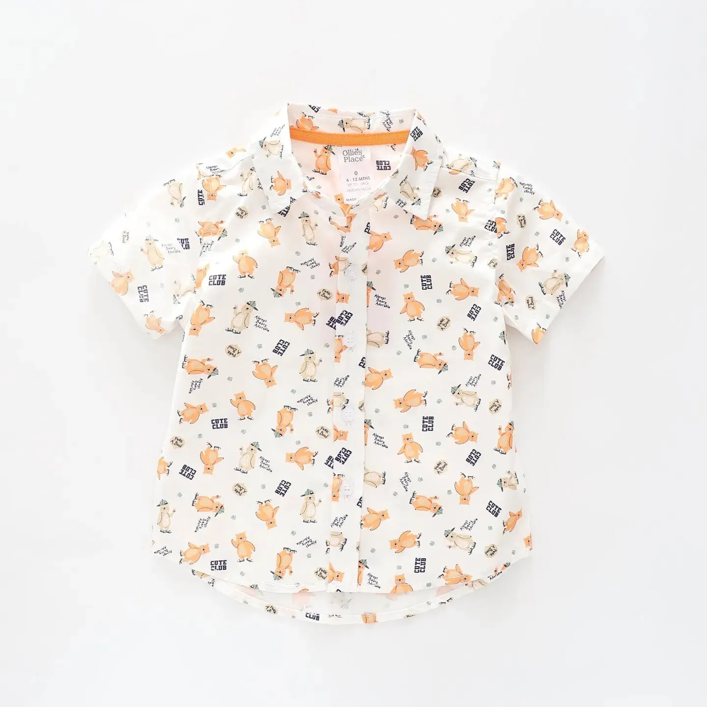 Bear Club Collared Shirt