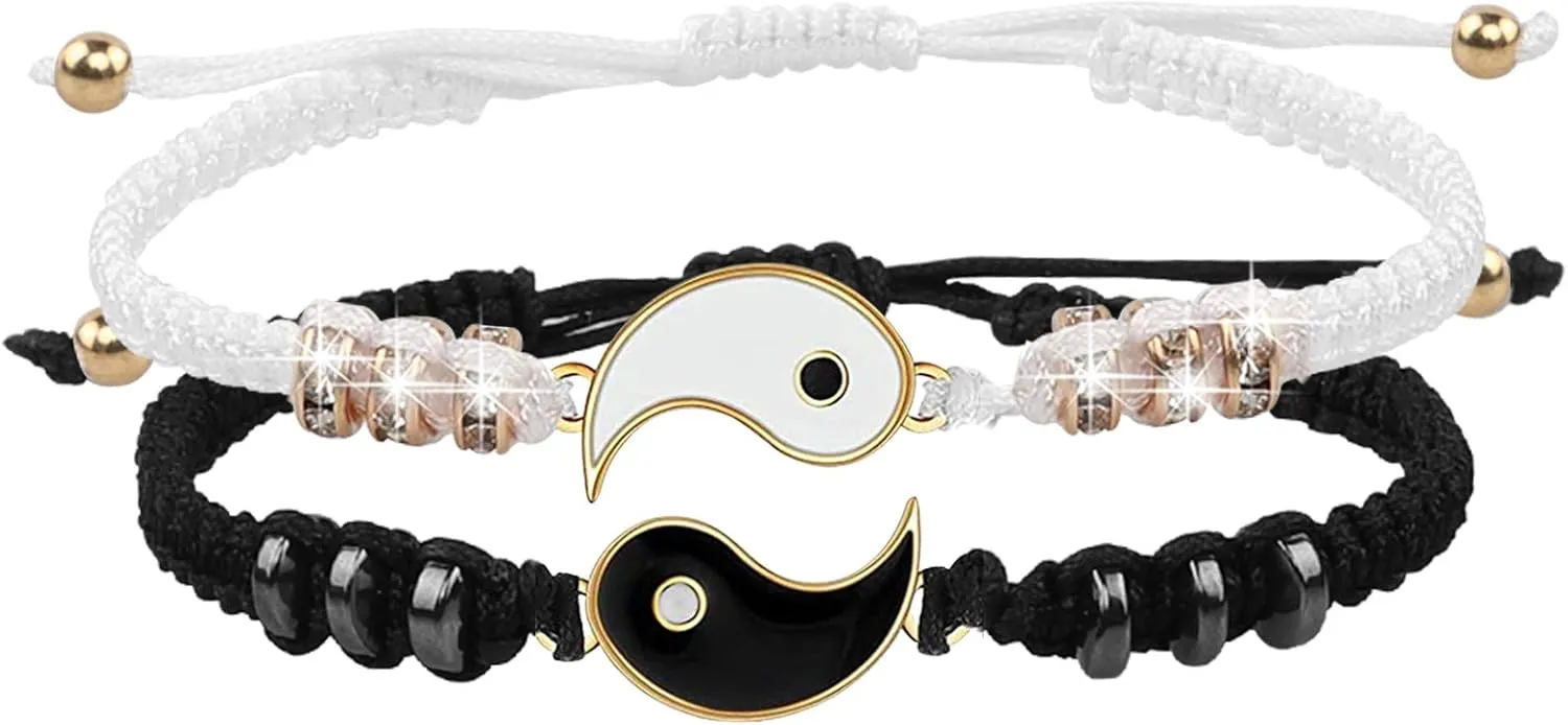 Best Friend Bracelets for 2 matching Bracelets, Bff Bracelets for 2 Yin Yang Friendship Bracelets for men women
