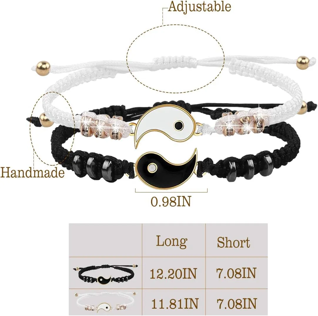 Best Friend Bracelets for 2 matching Bracelets, Bff Bracelets for 2 Yin Yang Friendship Bracelets for men women
