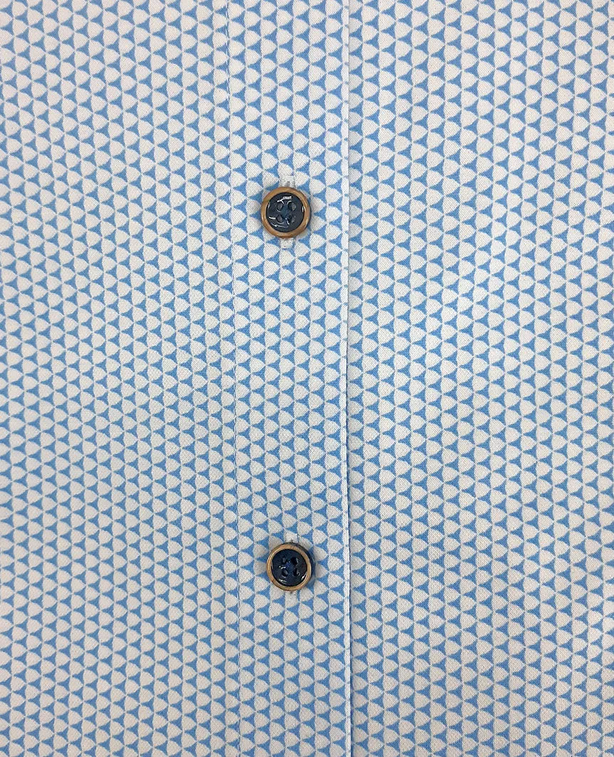 Blue Shirt SS Printed