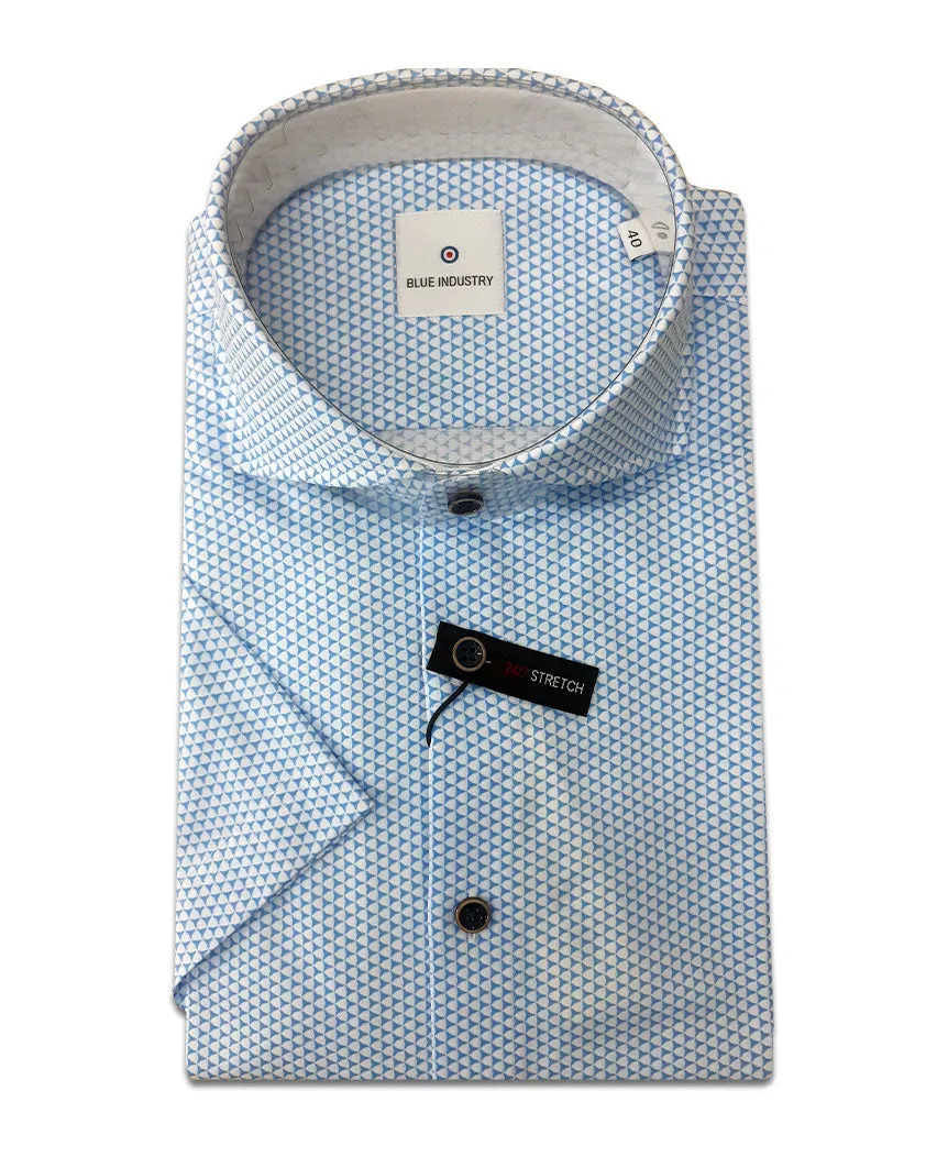 Blue Shirt SS Printed