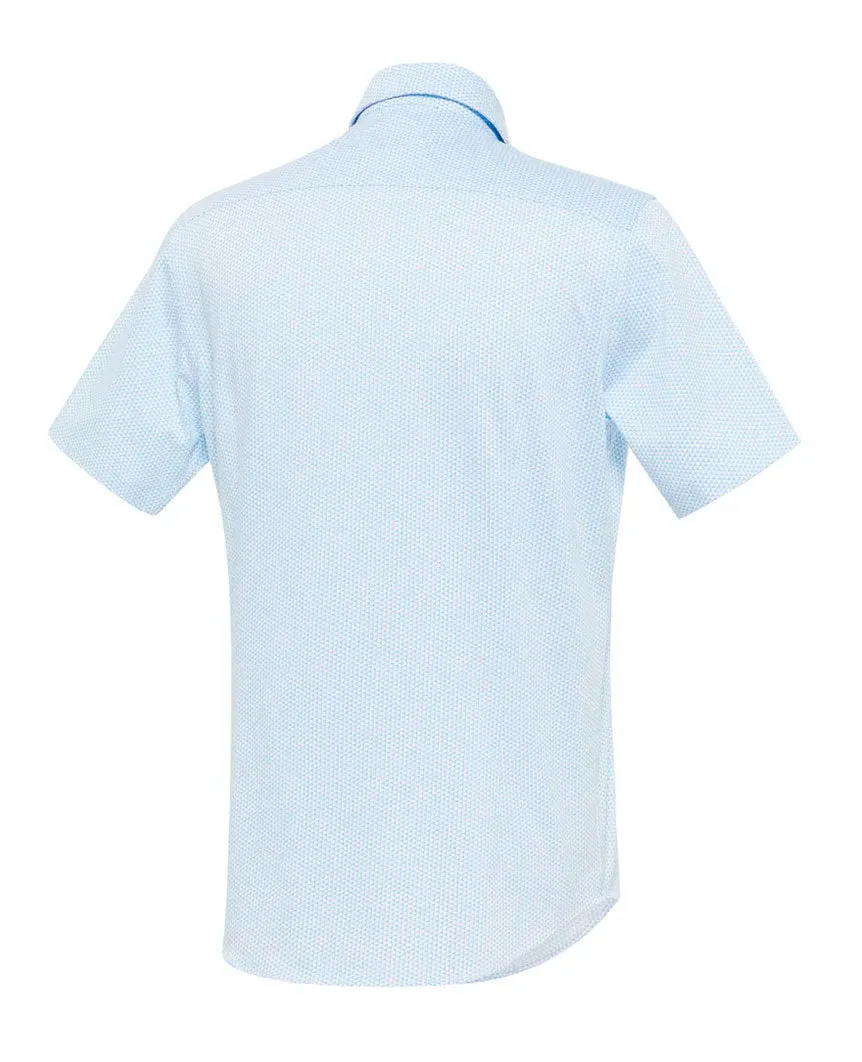 Blue Shirt SS Printed