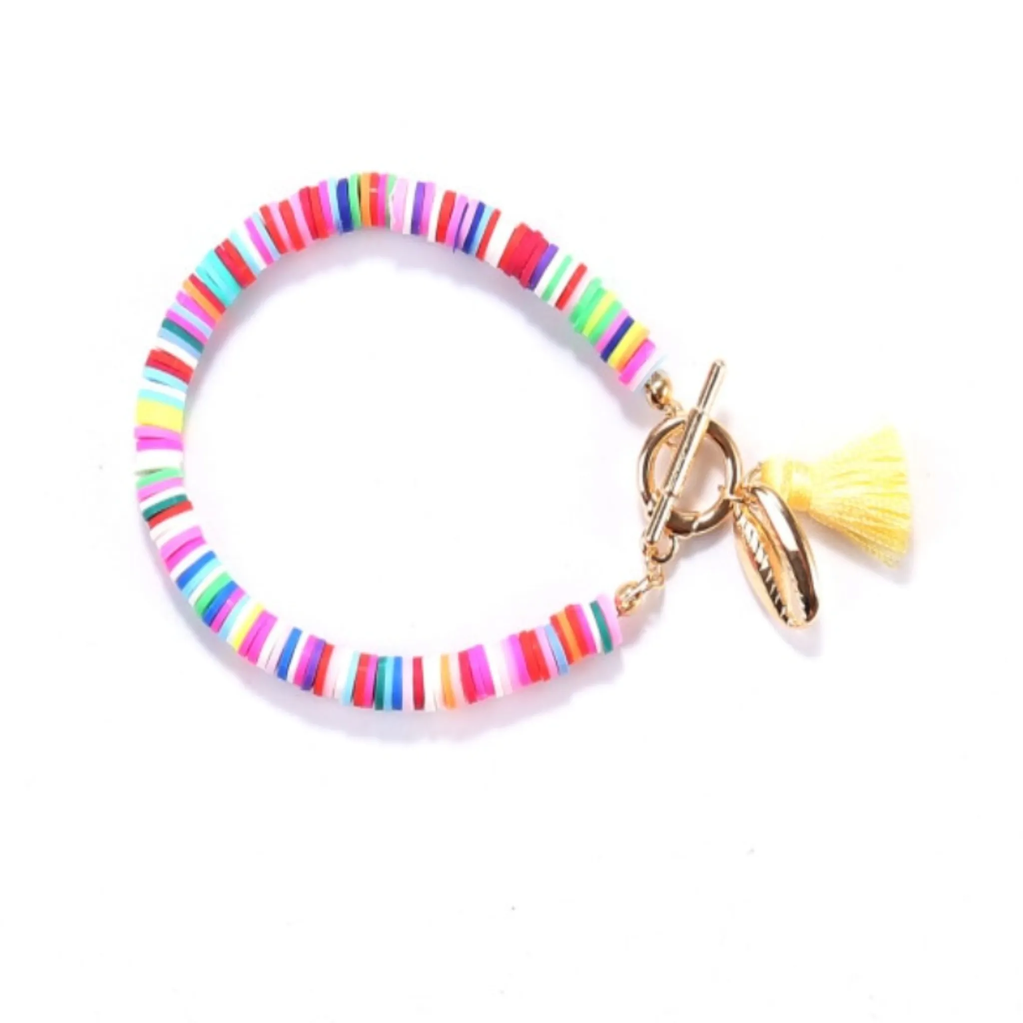 Boho Polymer Clay Beads Heishi Bracelets