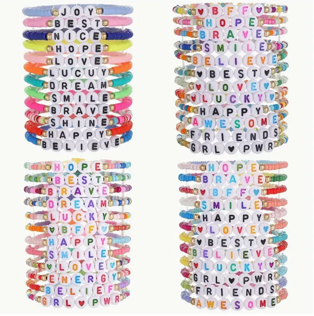 Boho Polymer Clay Beads Heishi Bracelets