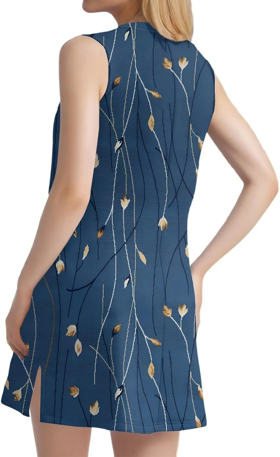 Boho Summer Dresses for Women 2025 V-Neck Beach Dress Vacation Women's Sleeveless Floral Sundress with Split