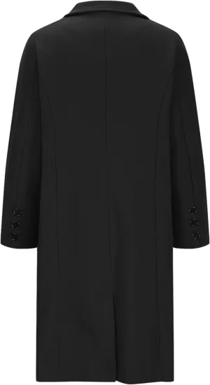 Borniu Womens Notched Lapel Collar Single Breasted Pea Coat Winter Wool Blend Over Coats Long Jackets Outerwear