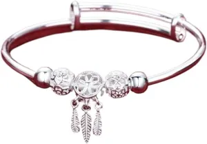 Bracelets,silver bracelets,Silver Bangles,Chain Bracelets,Bracelets Silver Bangle for Women Silver Plating Friendship Bracelets Adjustable Cuff Bangle Classical for Mom Girlfriend Clothing Accessories