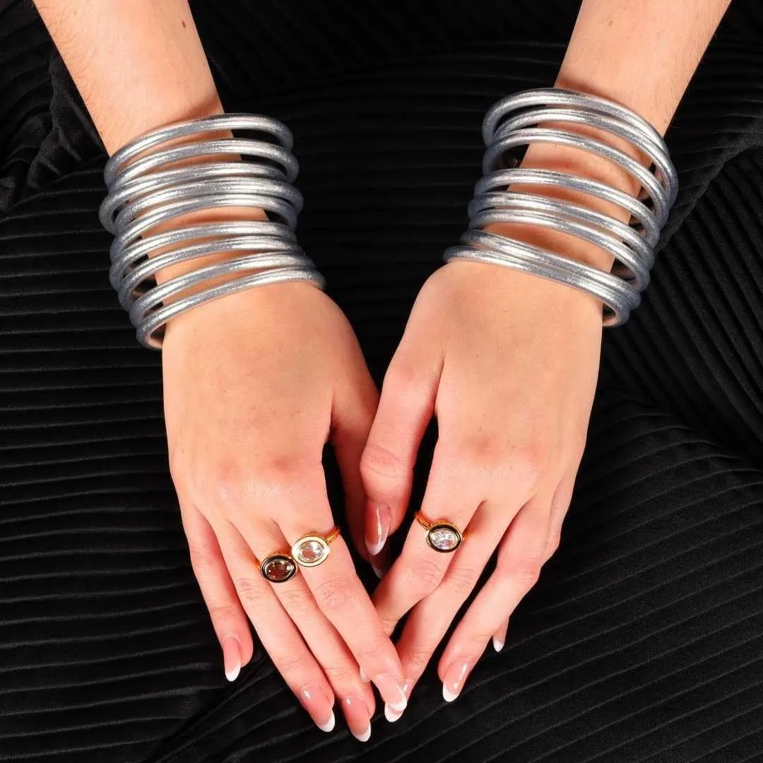 BuDhaGirl Silver All Weather Bangles (AWB) - Serenity Prayer