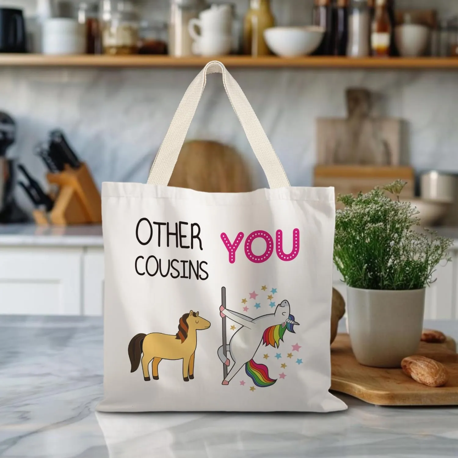 Canvas Tote Bags for Women, Cousin Gifts Shopping Bags