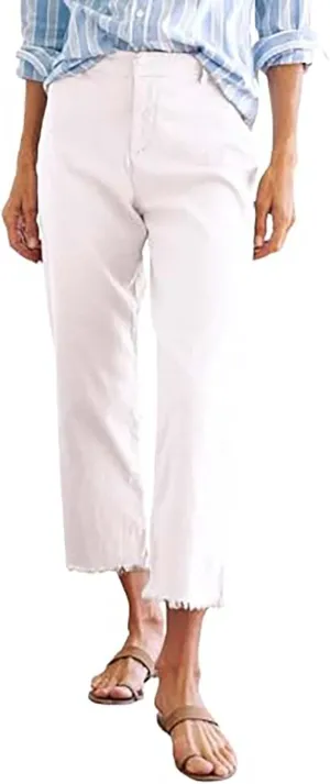 Capri Pants for Women Wide Leg Cropped Pants Casual Summer Relaxed Fit Knit Waist Cropped Pant Hiking Capris