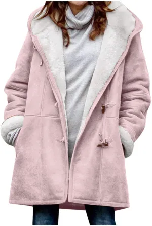 Cardigans for Women Plus Size Loose Fit Fashion Solid Color Jacket Sherpa Lined Fuzzy Fleece Hooded Trench Soft Coats