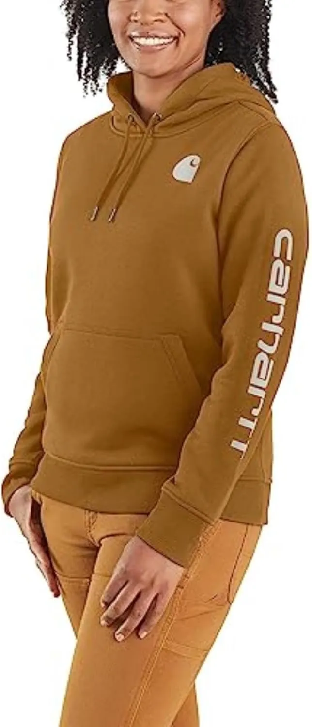 Carhartt Women's Relaxed Fit Midweight Logo Sleeve Graphic Sweatshirt