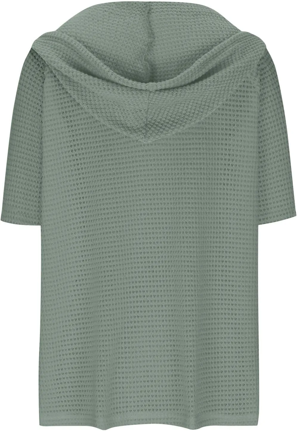 Casual Solid Button-up Hoodies for Women Summer Basic V Neck Half Sleeve Shirt Loose Oversized Dressy Ladies Blouse