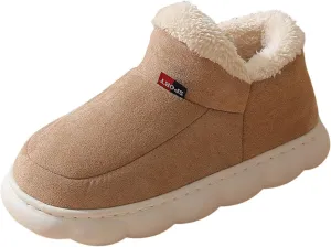 Cathalem Women's Slippers Platform Short Ankle Boot Fur Fleece Lined Sneakers House slippers Anti-Slip Boot For Outdoor