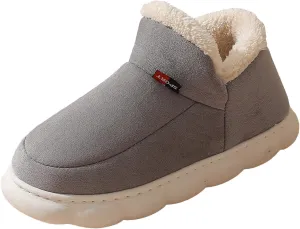 Cathalem Women's Slippers Platform Short Ankle Boot Fur Fleece Lined Sneakers House slippers Anti-Slip Boot For Outdoor