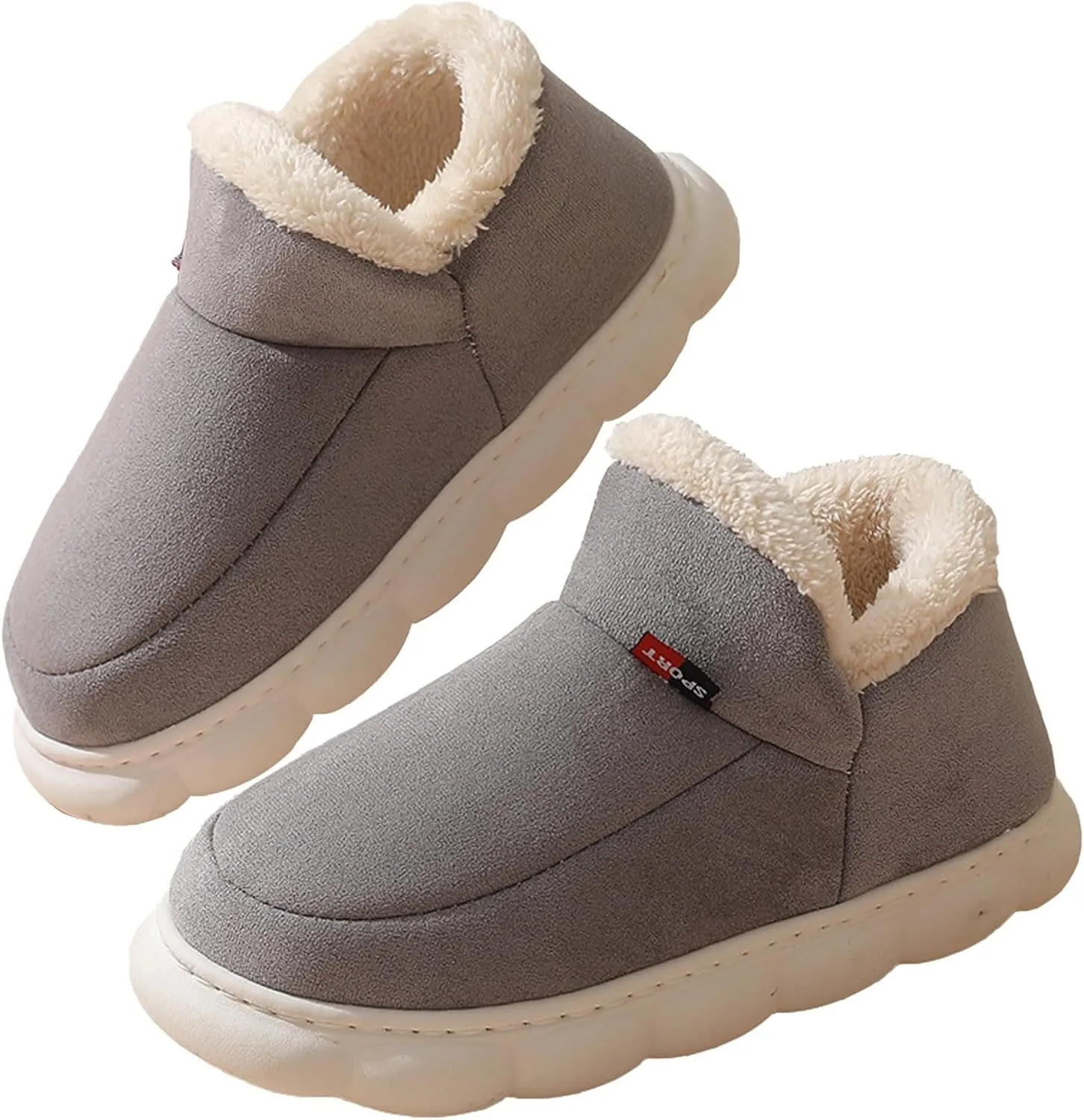 Cathalem Women's Slippers Platform Short Ankle Boot Fur Fleece Lined Sneakers House slippers Anti-Slip Boot For Outdoor