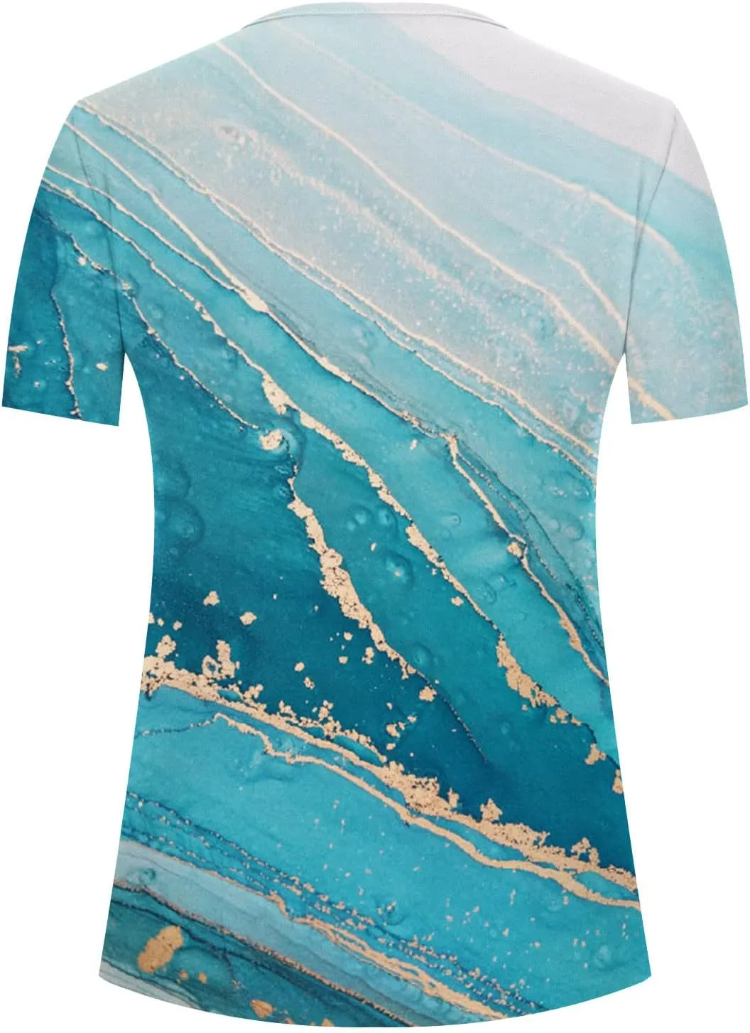 Ceboyel Women Short Sleeve Summer Tops 2023 Floral T Shirts Button V Neck Causal Blouses Trendy Dressy Ladies Fashion Clothes